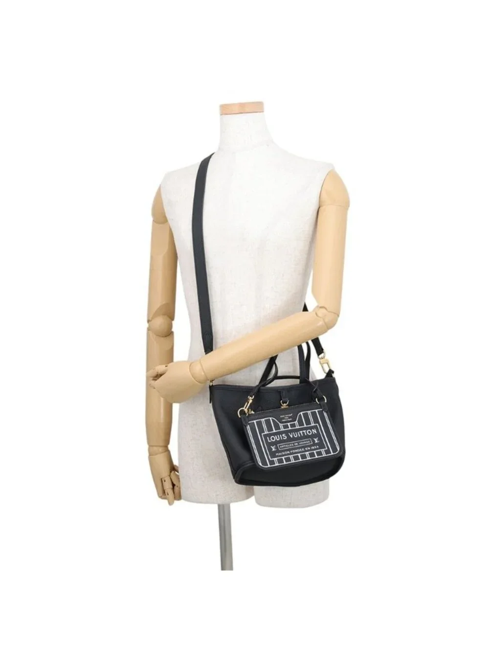 Louis Vuitton Tote Monogram Neverfull Inside Out BB 2-Way Shoulder Black